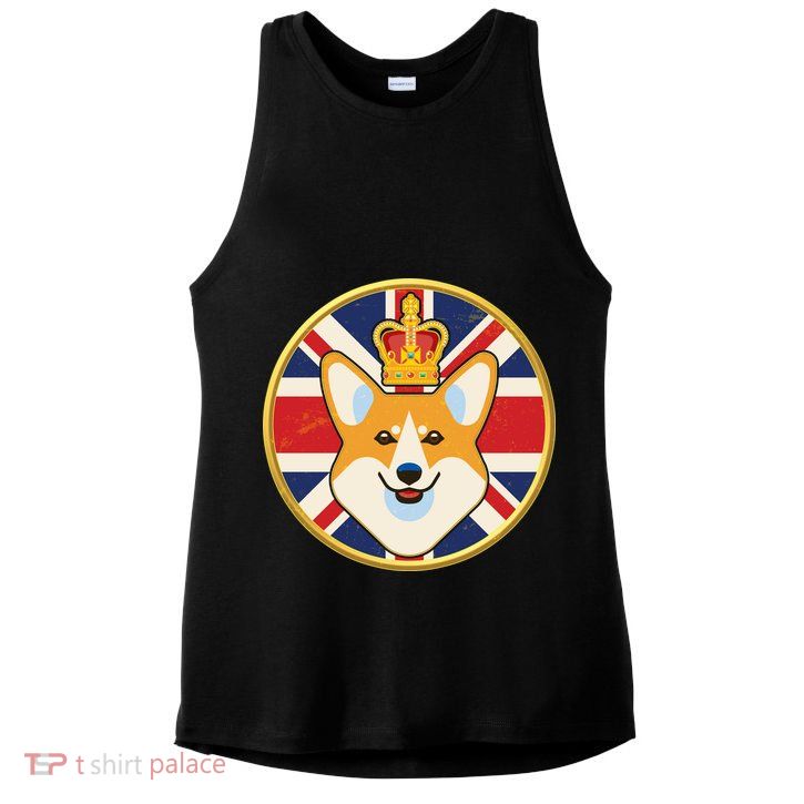 Queen Corgi Platinum Jubilee Emblem Ladies PosiCharge Tri-Blend Wicking Tank