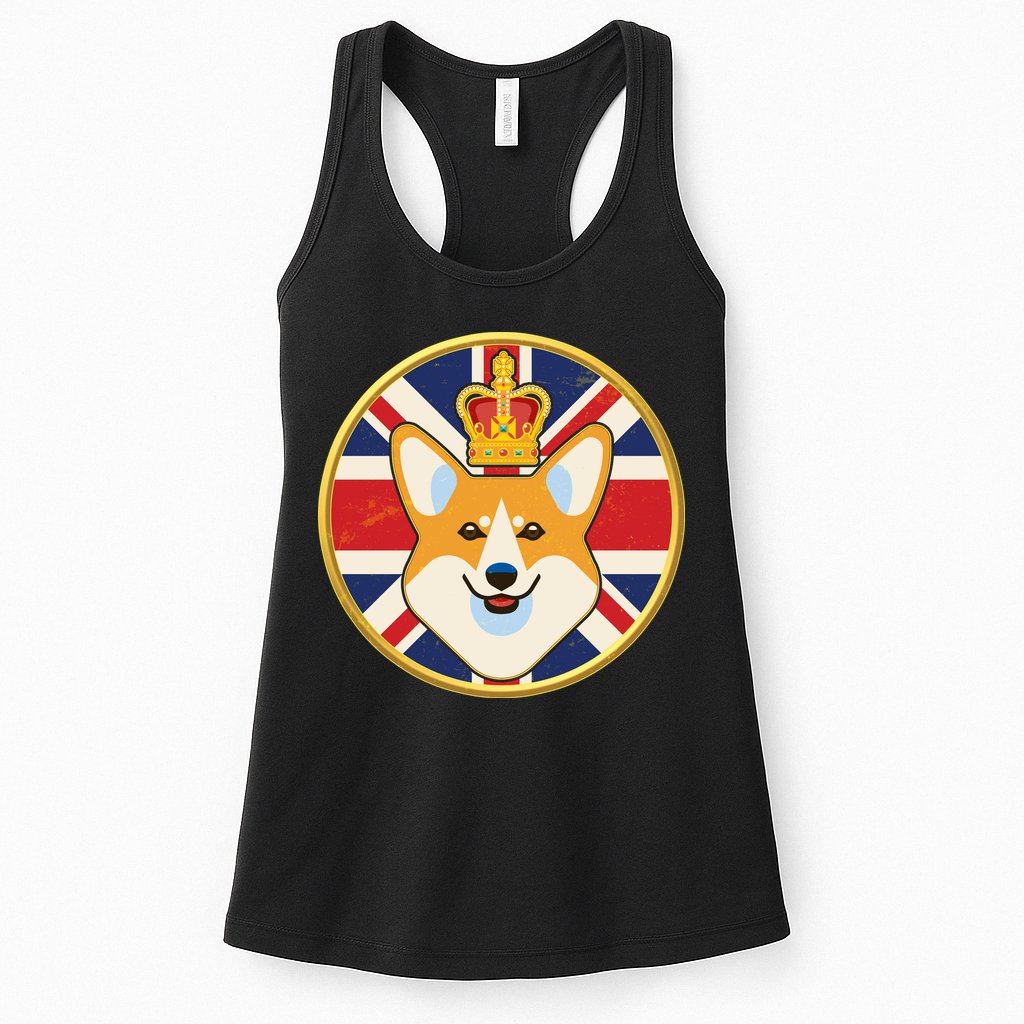 Queen Corgi Platinum Jubilee Emblem Womens Tank Top
