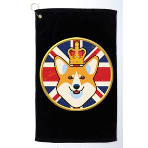 Queen Corgi Platinum Jubilee Emblem Platinum Collection Golf Towel