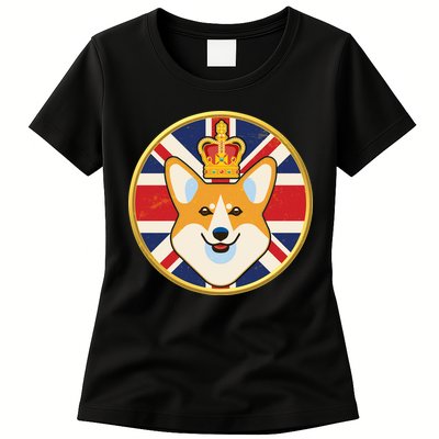 Queen Corgi Platinum Jubilee Emblem Womens T-Shirt
