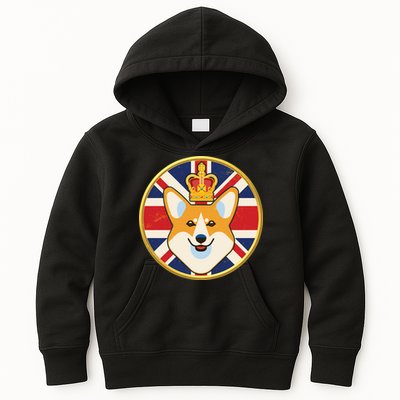 Queen Corgi Platinum Jubilee Emblem Kids Hoodie