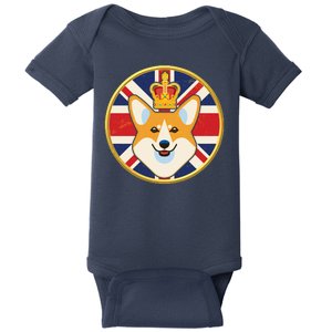 Queen Corgi Platinum Jubilee Emblem Baby Bodysuit