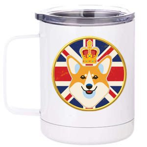 Queen Corgi Platinum Jubilee Emblem 12 oz Stainless Steel Tumbler Cup