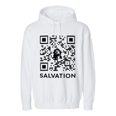 Qr Code Salvation Garment-Dyed Fleece Hoodie