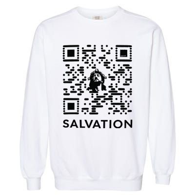 Qr Code Salvation Garment-Dyed Sweatshirt