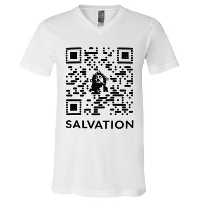 Qr Code Salvation V-Neck T-Shirt