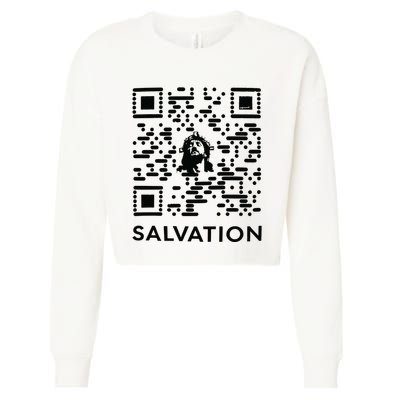 Qr Code Salvation Cropped Pullover Crew