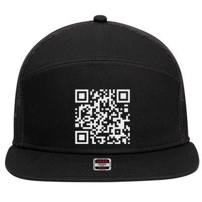 Qr Code With Funny Hidden Message 7 Panel Mesh Trucker Snapback Hat
