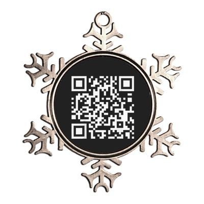 Qr Code With Funny Hidden Message Metallic Star Ornament