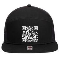 Qr Code With Funny Hidden Message 7 Panel Mesh Trucker Snapback Hat