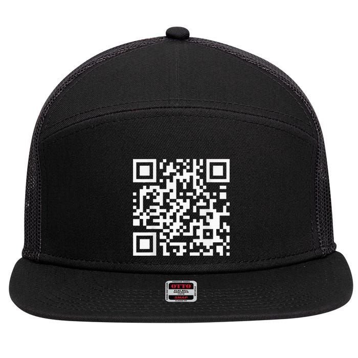 Qr Code With Funny Hidden Message 7 Panel Mesh Trucker Snapback Hat