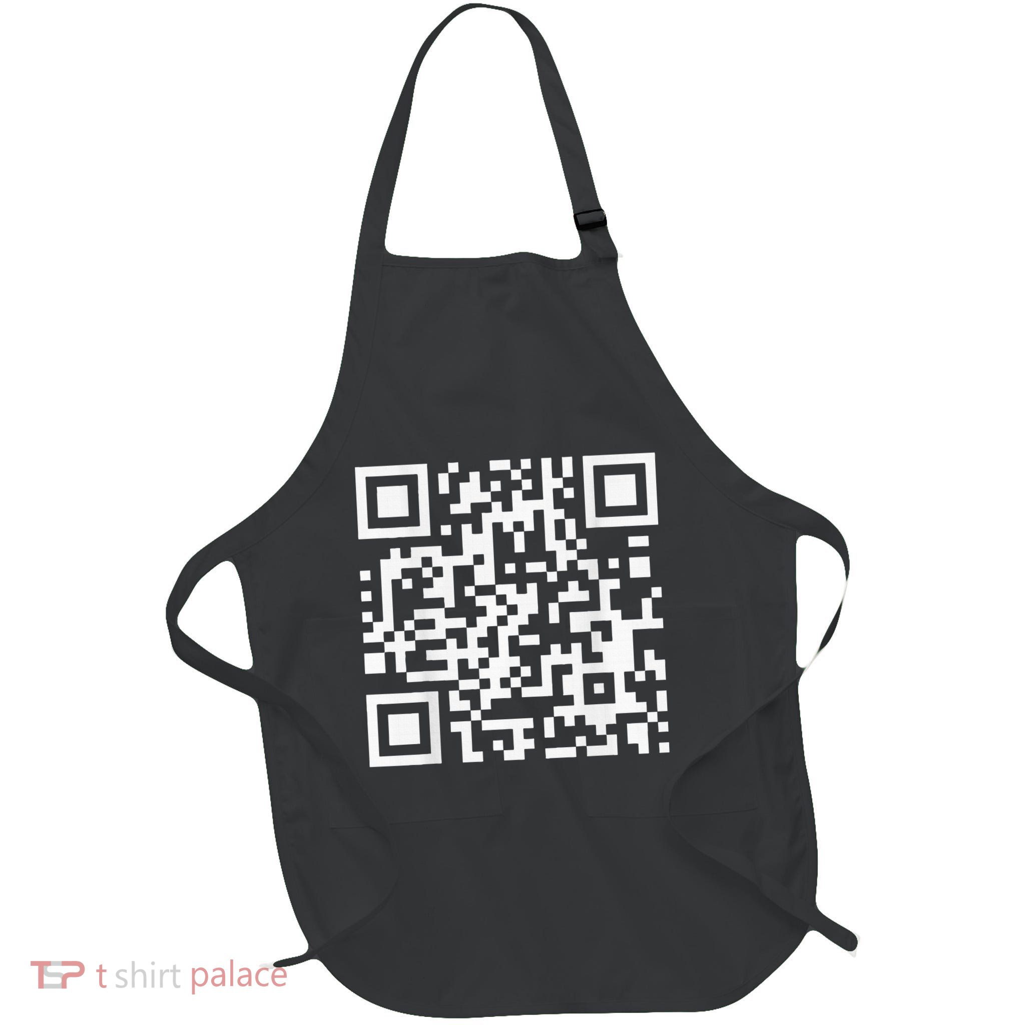 Qr Code With Funny Hidden Message Full-Length Apron With Pockets