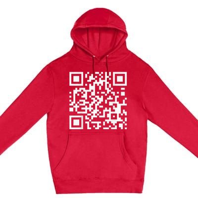 Qr Code With Funny Hidden Message Premium Pullover Hoodie