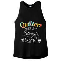 Quilters Come With Strings Attached Funny Ladies PosiCharge Tri-Blend Wicking Tank