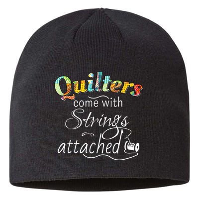 Quilters Come With Strings Attached Funny Sustainable Beanie