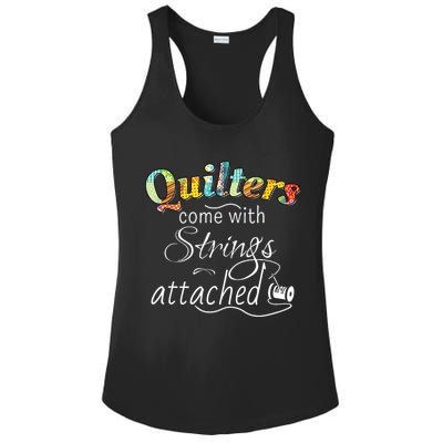 Quilters Come With Strings Attached Funny Ladies PosiCharge Competitor Racerback Tank