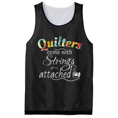 Quilters Come With Strings Attached Funny Mesh Reversible Basketball Jersey Tank