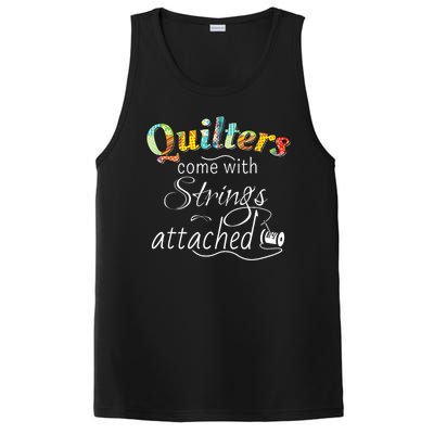 Quilters Come With Strings Attached Funny PosiCharge Competitor Tank