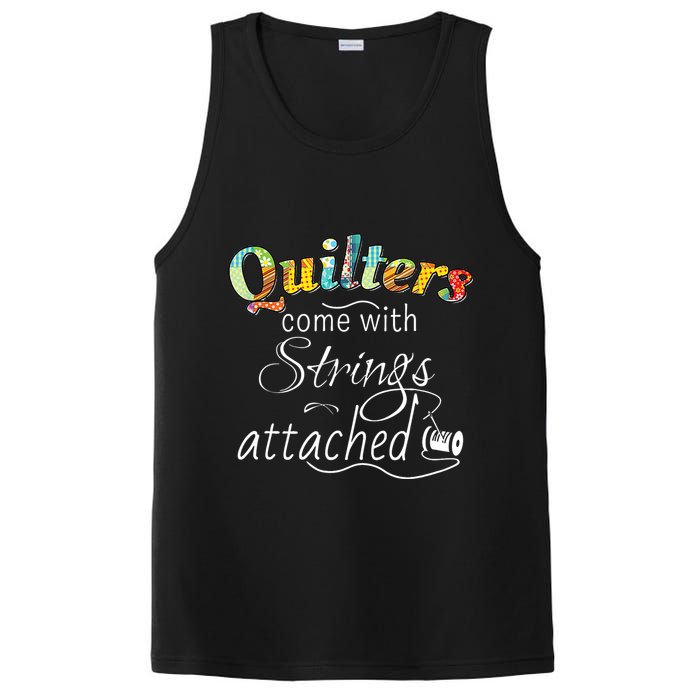 Quilters Come With Strings Attached Funny PosiCharge Competitor Tank