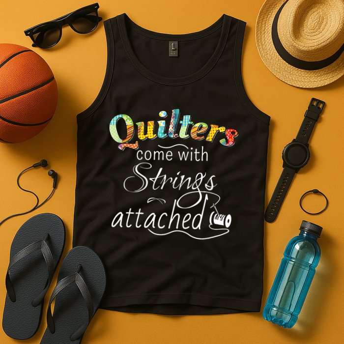 Quilters Come With Strings Attached Funny Tank Top