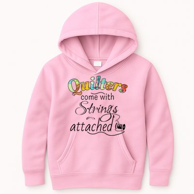 Quilters Come With Strings Attached Funny Kids Hoodie