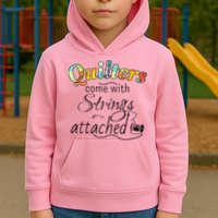 Quilters Come With Strings Attached Funny Kids Hoodie