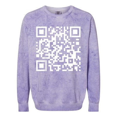 Qr Code With Funny Hidden Message Colorblast Crewneck Sweatshirt