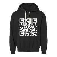 Qr Code With Funny Hidden Message Garment-Dyed Fleece Hoodie