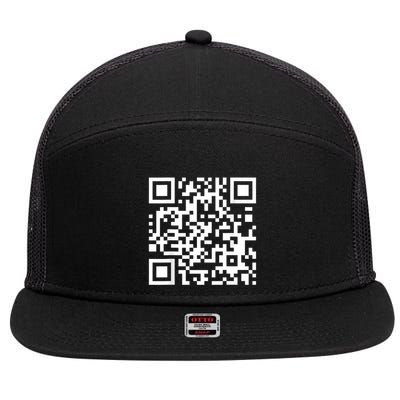 Qr Code With Funny Hidden Message 7 Panel Mesh Trucker Snapback Hat