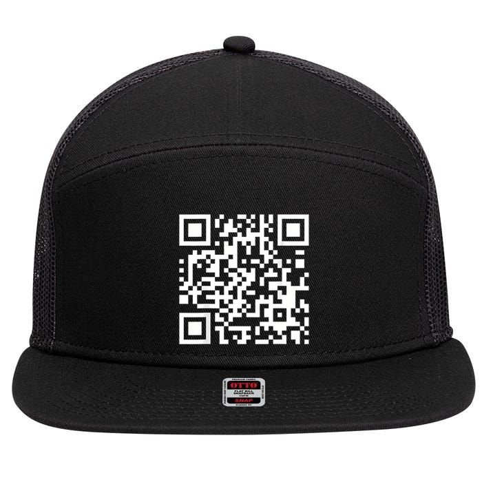 Qr Code With Funny Hidden Message 7 Panel Mesh Trucker Snapback Hat