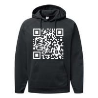 Qr Code With Funny Hidden Message Performance Fleece Hoodie