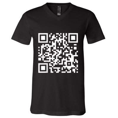 Qr Code With Funny Hidden Message V-Neck T-Shirt