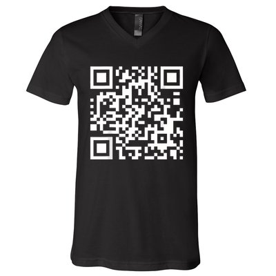 Qr Code With Funny Hidden Message V-Neck T-Shirt