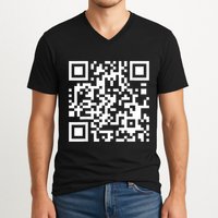 Qr Code With Funny Hidden Message V-Neck T-Shirt