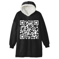 Qr Code With Funny Hidden Message Hooded Wearable Blanket