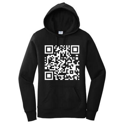 Qr Code With Funny Hidden Message Women's Pullover Hoodie