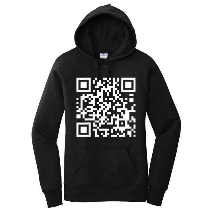 Qr Code With Funny Hidden Message Women's Pullover Hoodie