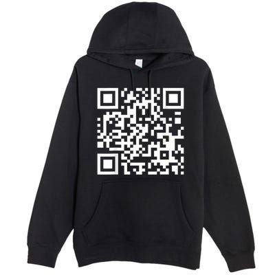 Qr Code With Funny Hidden Message Premium Pullover Hoodie
