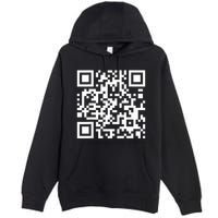 Qr Code With Funny Hidden Message Premium Pullover Hoodie