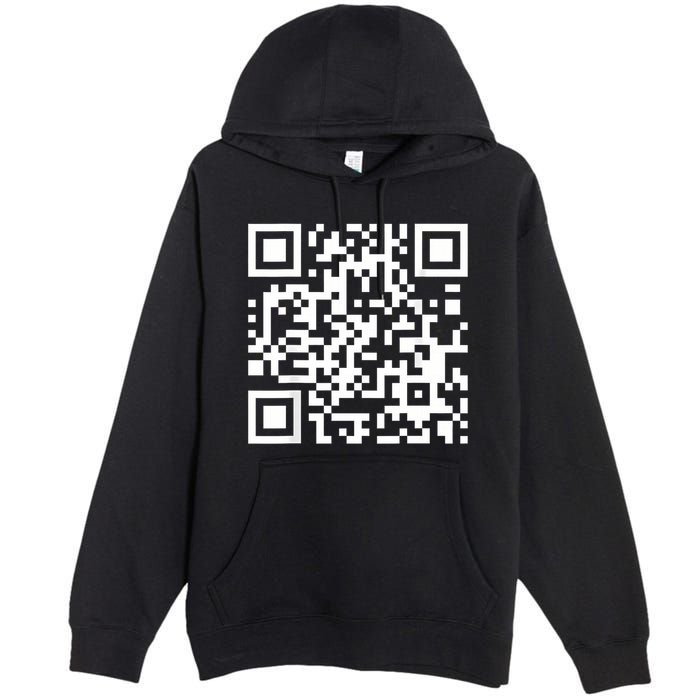Qr Code With Funny Hidden Message Premium Pullover Hoodie