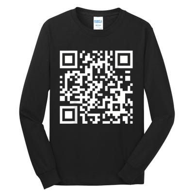 Qr Code With Funny Hidden Message Tall Long Sleeve T-Shirt