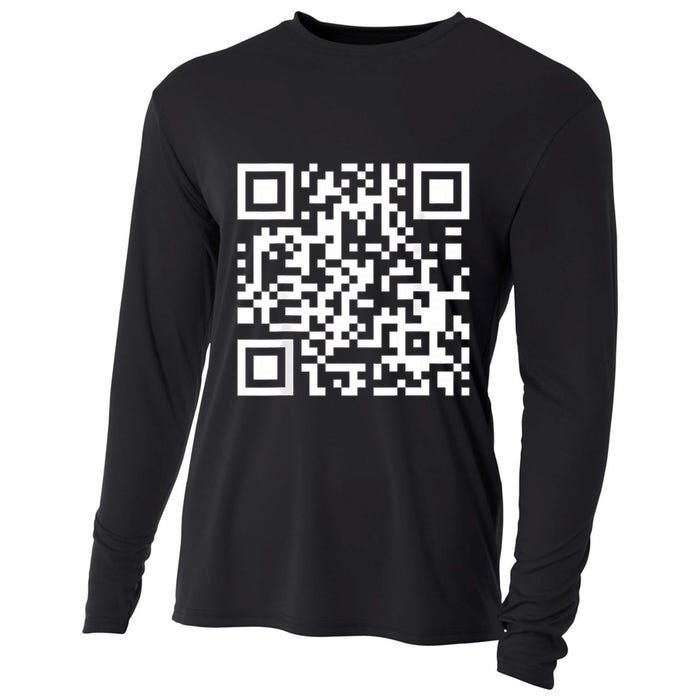 Qr Code With Funny Hidden Message Cooling Performance Long Sleeve Crew