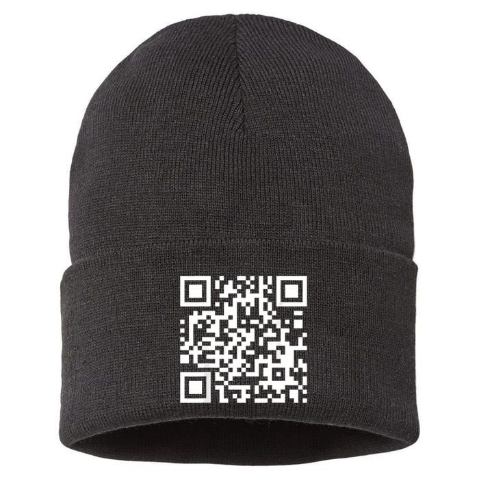Qr Code With Funny Hidden Message Sustainable Knit Beanie