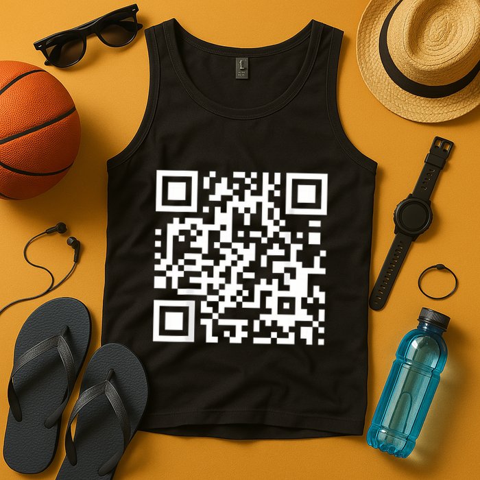 Qr Code With Funny Hidden Message Tank Top