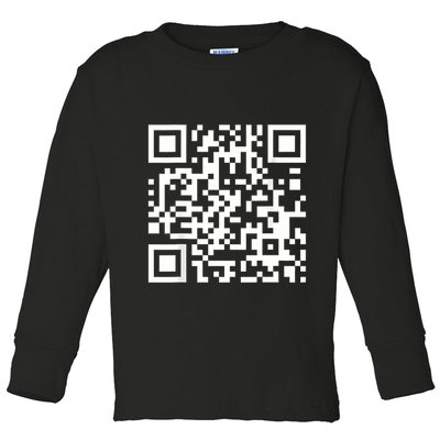 Qr Code With Funny Hidden Message Toddler Long Sleeve Shirt