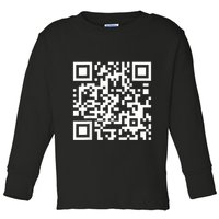 Qr Code With Funny Hidden Message Toddler Long Sleeve Shirt
