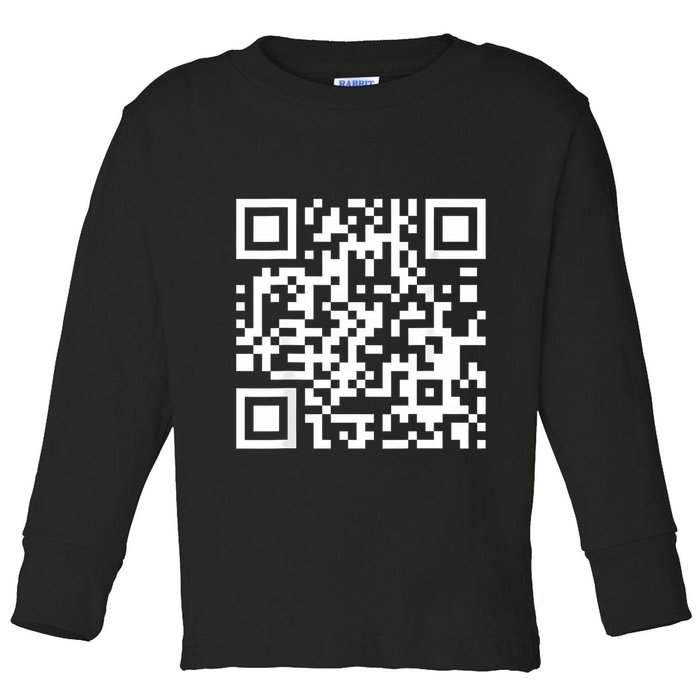 Qr Code With Funny Hidden Message Toddler Long Sleeve Shirt