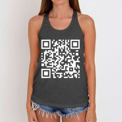 Qr Code With Funny Hidden Message Women's Knotted Racerback Tank