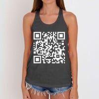 Qr Code With Funny Hidden Message Women's Knotted Racerback Tank