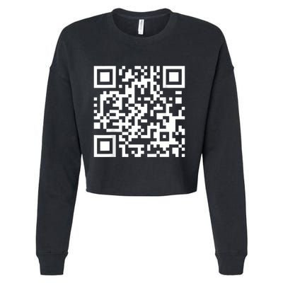 Qr Code With Funny Hidden Message Cropped Pullover Crew